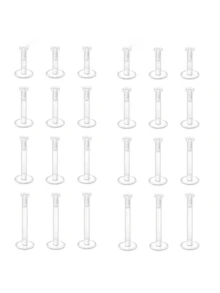 10 件/套亚克力圆球唇钉/耳钉，柔软 PP 材质推入式唇钉/鼻钉/耳钉，适合初次穿孔佩戴者，时尚百搭 - 無色 - 查看 7