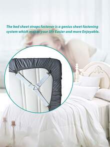 4pcs/Set Triangle Household Bed Sheet Fixers, Adjustable Elastic Sofa Bed Sheet Fixing Clips, Tablecloth Fixing Belt, Anti-Running Anti-Slip Sheet Buckles - Multicolor - View 1