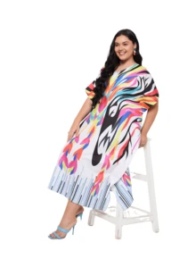 Gypsie Blu Plus Size Kaftan For Women  Beach Swimsuit Coverup Lounge Wear Housedress Long Caftan - 多色印刷 - 查看 6