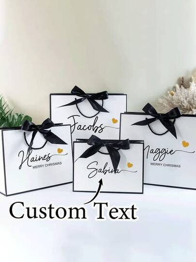 Customized Christmas Gift Bags, Can Print Names, Personalized Christmas Gift Bags, 2025 Holiday Gift Bags, Christmas Party Gift Bags, Christmas Eve Gift Bags