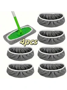 4pcs High Quality Reusable Mop Replacement Pads: Washable, Durable, Wet & Dry Use, High Absorbency, 2 Sizes