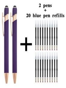 21-55 Stücke/Set Metall Kugelschreiber mit einziehbarer Spitze und Touchscreen-Stylus - Reibungsloser Schreibfluss, rutschfester Griff, kompatibel mit verschiedenen Geräten, inklusive schwarzer Tintenfüllung, geeignet für den täglichen Gebrauch