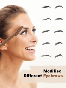 30/12/6/3/1 Set Coffee Brown Eyebrow Razor Kit, Eyebrow Trimmer And Razor, Exfoliating Scraper Tool, Body Hair Removal Trimmer And Facial & Eyebrow Razor Set, Long Handle Blades With Precision Protective Cover, Women Grooming Tools, Suitable For Daily Use Or Travel, Affordable Price, Can Be Used As Christmas Gift, Cosmetic Tools, Cheap Commodity, Gift, Women's Gift, Christmas Present - Coffee Brown - View 3