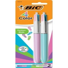 BIC 4 Color Fashion Retractable Ballpoint Pen With 10 Mm Medium Point And Assorted Ink, 2-Count Pack In Multicolor - White - View 2