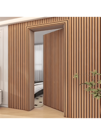 Roll Wood Wand Panel Peel Stick, Bruin ative Slat Room Wallpaper Home Living Room, Self Adhesive Covering Panels Cabinets,Boho 17.71in 39.37/118/196.85 view 3