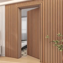 1 Roll Wood Wall Panel Peel And Stick, Brown Decorative Slat Room Decor Wallpaper For Home Decor Living Room, Self Adhesive Wall Covering Wood Panels For Cabinets,Boho Home Decor 17.71in X 39.37/118/196.85 - Multicolor - View 4