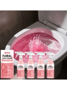 4瓶装花香型马桶清洁剂，芬芳浴室马桶清洁剂，去污剂