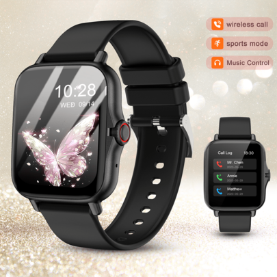 A Hot Smartwatch Comes With A Bracelet That Includes Features Such As Dialing/Answering Calls, Step Counting, Calories, Distance Tracking, Multi Sport Modes, Music Control, Remote Photography, Alarm Clock, And A Multifunctional Smartwatch. Equipped With A 150MAH Lithium-Ion Battery And 1.44-Inch Full Screen Touch Screen, It Is Suitable For Smartphones And Christmas Gifts