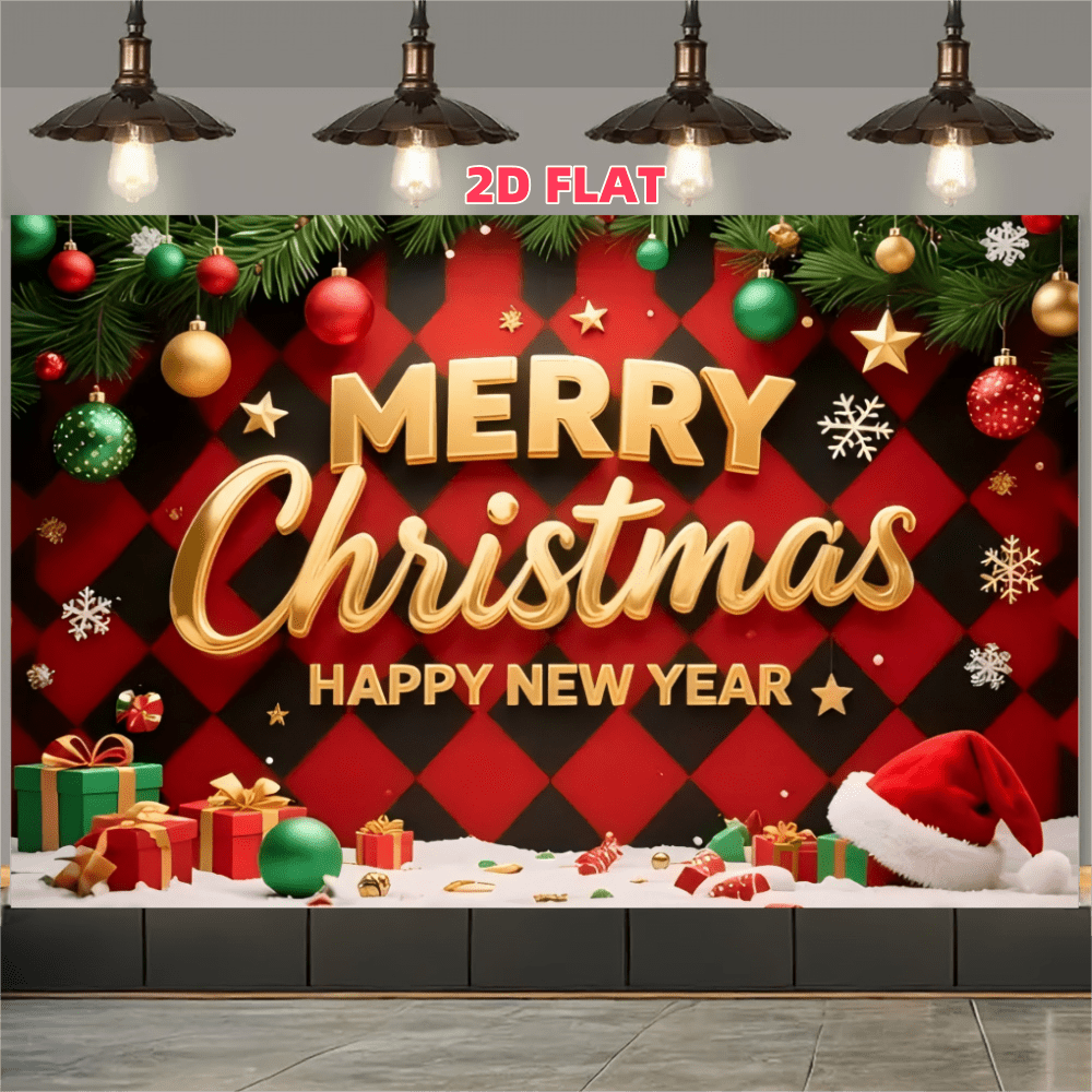 1 Stück süßer Weihnachtsmann Banner, Polyester Stoff Türvorhang, Fotobox Requisite Hintergrund mit Schneemann Szene, Weihnachtsbaum, fallende Schneeflocken - Neujahr Heim Party Deko Flagge, Fröhliche Weihnachten Feier Türdurchgang, Urlaubs Fotoshooting Dekorations Hintergrund