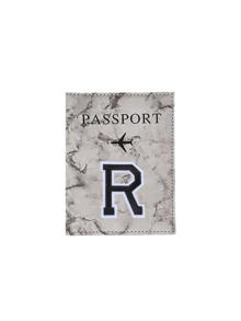 黑色毛巾刺绣护照套，字母图案；男女通用复古商务RFID护照夹，便携式多功能男女通用复古商务RFID护照夹，便携式多功能身份证/银行卡PU皮革钱包式护照套 - 彩色 - 查看 21