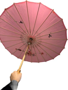 Sombrilla de bambú colorida para decoración de bodas, set de 10 sombrillas chinas de tela, accesorio decorativo para boda, fiesta o eventos, ambientación temática oriental, ideal para centros de mesa y fotografía - Rosa - Ver 5