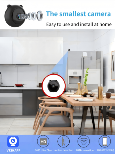 1pc Remote Wireless Infrared HD WiFi Camera, Slimme Home Security Monitor, Pet Monitoring Schattige Cartoon Recording Surveillance Night Vision, Mobile Control, Motion Detection, TF Card Storage, 1080P HD, A12 Bluetooth Connectivity, Clear Lens, ed Image Quality, Secure Protection, Visible Vision view 9