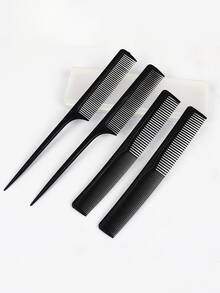 Peine de cola de estilo de peinado de maquillaje negro/Peine de doble cara, peine de salón negro para trenzar/recogidos/maquillaje, kit de peinado, para peluquería, salón de belleza y artículos esenciales de viaje