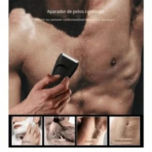 Aparador de Pelos para Homens e Mulheres, Corte Preciso para Corpo, Virilha e Pernas - Preto - Visão 3
