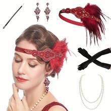 1920s Women's Party Accessories Set, Flapper Costume Accessories Roaring 20s Ladies Accessories Flapper Headpiece - 彩色 - 查看 44
