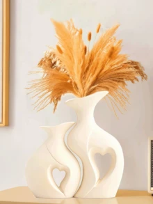 White Ceramic Vase Set Of 2 Home Decor, Minimalist Nordic Bohemian Vase Decoration, Wedding, Living Room, Dining Table, Bedroom, Entryway, Office, Coffee Table Decor Room Decor Flower Vase Glass Vase