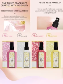 1 Botella/100ml Bruma de fragancia sin alcohol, simple y práctica ambientador multiusos para interiores y exteriores, bruma de felicidad de múltiples capas, esencia natural fresca y cautivadora de larga duración, adecuada para citas, fiestas, reuniones, vacaciones, hogar, hotel, oficina, regalo ideal para familiares y amigos, portátil