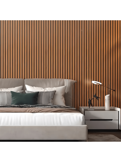 Roll Wood Wand Panel Peel Stick, Bruin ative Slat Room Wallpaper Home Living Room, Self Adhesive Covering Panels Cabinets,Boho 17.71in 39.37/118/196.85 view 2