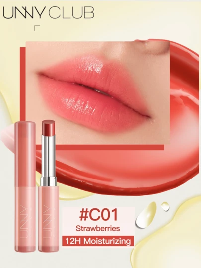 unny club 12-Hour Moisturizing Tinted Lip Balm, Suitable For Sensitive Skin, Lightweight & Non-Sticky, Reduces Lip Lines, Moisturizing & Hydrating, 2-In-1, Natural Lip Product, 3-In-1 Makeup & Lip Care, Lip Moisturizer