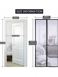 1 cửa lưới chống muỗi từ tính, lưới đóng từ tính, thoáng khí chống côn trùng, phụ kiện xe RV, lưới dày, thân thiện với thú cưng, nhiều kích cỡ, tự bịt kín chống muỗi, thích hợp cho cửa trước, cửa trượt, màn chống ruồi, rèm chống ruồi, phụ kiện xe RV, lưới chống ruồi, màn chống muỗi, cửa lưới cho thú cưng - Nhiều màu - Xem 3