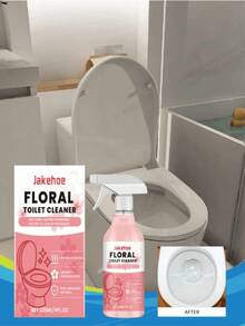 4瓶装花香型马桶清洁剂，芬芳浴室马桶清洁剂，去污剂