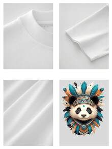 T-Shirt mit -Panda-Grafik für Herren, einzigartiges Design, bequeme Passform, perfekt für die Freizeit. Heben Sie sich mit diesem auffälligen T-Shirt mit Panda-Aufdruck von der Masse ab, hochwertiger Stoff