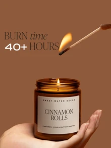 1pc Glass Jar Scented Candle, Autumn Winter Home Decor, Photography Prop, Perfect For Yoga, Camping Essential For Outdoor Lovers, Ideal Birthday, Valentine's, Halloween & Christmas Gift"