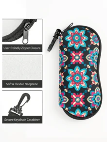 1 pieza Estuche para gafas de moda y colorido, de material duradero, estuche suave y portátil para anteojos de sol para viajes y deportes, caja compacta y protectora para almacenamiento de gafas de automóvil
