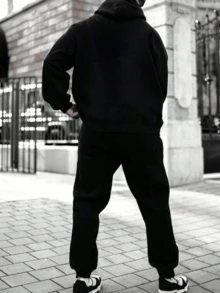 Rastafari Mens Black Hoodie And Joggers Set 2 Piece Tracksuit For Urban Style Sports And Lounge - Đen 29 - Xem 3