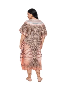 Gypsie Blu Kaftan Dress For Women Plus Size Beach Swimsuit Coverup Lounge Wear Housedress Long Caftan - 珊瑚粉 - 查看 5