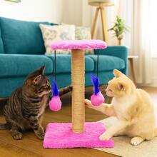 Scratching Post With Double Sisal Cat Toy - Rosa Pálido - Ver 3