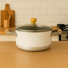 High-Quality And Beautiful Aluminum Cookware Set With Glass Lid (2, 3, 4 Or 5 Units) - White - View 4