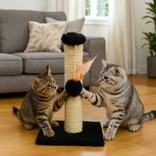 Cat Scratching Post With Exclusive Sisal Toy - 黑色 - 查看 2
