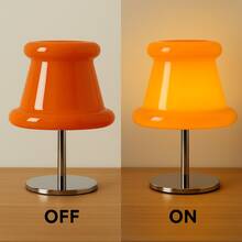 Modern USB Glass Table Lamp Metal Base Stepless Dimmable 3 Color Adjustable Warm Light Bedside Night Light Bedroom Living Room Desk Decor