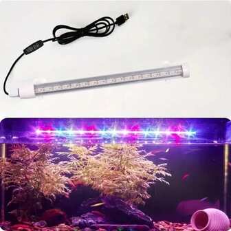 1 st LED-lampa för dykning i akvarium, 24/34 cm akvarielampa, akvarielampa i barformat, akvarielampa för vattenväxter, dekorationslampa för akvarium, liten akvarielampa, stor akvarielampa, atmosfärslampa, vitalitetslampa för akvarium, USB-akvarielampa med förstärkt effekt