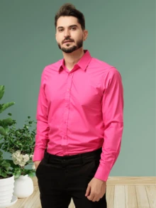 MEN'S SET KIT: TROUSERS + SLIM DRESS SHIRT - 米色+粉紅色 - 查看 2