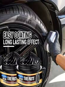 Tire Wax, Long-Lasting Shine Protectant, Car Plastic Parts Renewal, Scratch Removal & Repair Paste