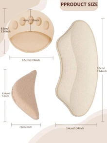 3 Pairs High Heel Pain Relief Insoles With Forefoot Cushion & Half-Length Soft Sponge Inserts For Women (3 Styles)