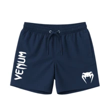 KIT 3 SHORTS  UFC FIGHT TRAINING RUNNING TACTEL ELASTANE SPORTS GYM DRY FIT COBRA - Black - View 7