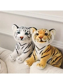 23厘米/9.05英寸可爱毛绒老虎玩偶，柔软填充老虎毛绒玩具，野生老虎毛绒玩偶 - 生日、圣诞节、新年或情人节礼物的理想之选，儿童玩偶 - 森林野生动物装饰，家居装饰 - 彩色 - 查看 6