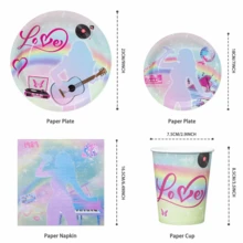 25pcsStar Party Tableware Set - Disposable Plates, Napkins, Cups, Suitable For 25 Guests, Ideal For Birthday Parties, Family Picnics