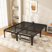 MAF 14 Inch Twin Size Bed Frame With Mattress Slide Stopper - Single Black Basic Anti Squeak Steel Slats Metal Platform, Heavy Duty Noise Free Easy Assembly Bedframes, No Box Spring Needed - 14寸 - 查看 17