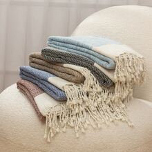 Selimut Lembut Bolak-balik YEUZLI 100% Katun dengan Rumbai, Gaya Boho 49,2 x 70,8 Inci, Penutup Sofa Bertekstur & Selimut Ringan untuk Tidur Siang di Sofa, Tempat Tidur, Ruang Tamu & Dekorasi Rumah, Dapat Digunakan Sepanjang Musim - MultiWarna - View 12