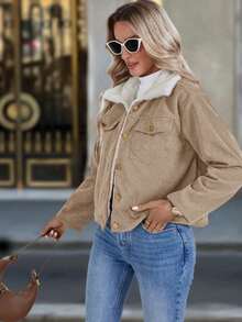 Plus Size Women Casual Short Jacket, Autumn/Winter