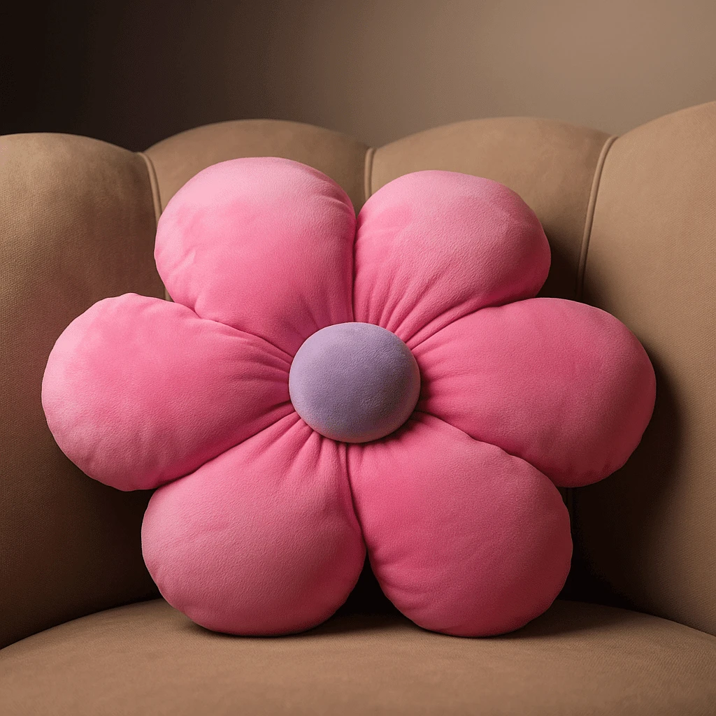 Daisy Plush Flower Cushion Sofa Decoration Living Room Baby Bedroom - 粉色 - 查看 1