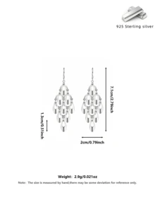 925纯银波西米亚风水滴耳环，低过敏性日常耳环，飘逸度假风吊坠，附赠收纳袋 - 銀色 - 查看 10
