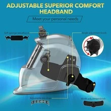 1pc Large Viewing Area Solar-Powered High-Impact PP Welding Helmet, Professional Matte Black Full-Face Welding Mask With LED Work Light, True Color Lens & 2 Arc Sensors, Auto Darkening Shade 4/9-13, Ideal For TIG MIG ARC Welding, Metal Fabrication & Auto Repair Shop All-Season Industrial Use - Black - View 4