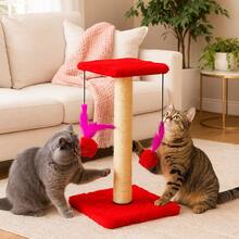 Scratching Post With Double Sisal Cat Toy - Rojo - Ver 1