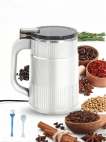 1pc Multi-Functional Electric Grinder, Multi-Purpose Grinding Equipment, Chinese Herbal Medicine Grinder, Universal Grain, Spice, Coffee & Herb Grinder, Precision Grinder, Coffee Bean Grinder, Small Precision Pulverizer, Food Processor Crusher, Small Powder Grinder - EU C Type Plug(220-240V) - View 3