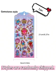 1 套贴纸，包含各种款式的贴纸、爱心贴纸、文具贴纸、彩色饰品贴纸和少女公主普通贴纸（款式随机）